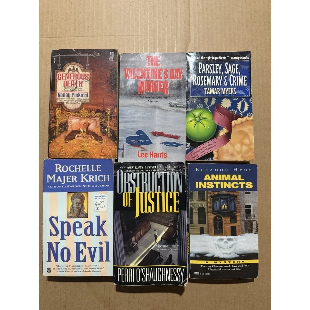 Lot of 10 random murder mystery novel paperback books,‎ various authors B37